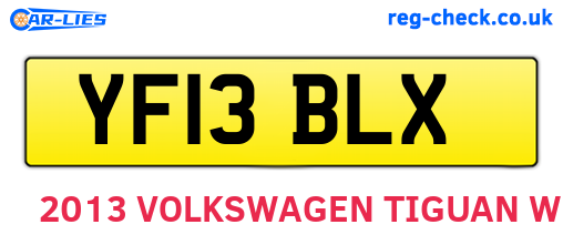 YF13BLX are the vehicle registration plates.