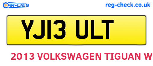 YJ13ULT are the vehicle registration plates.