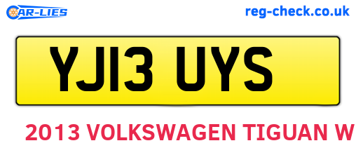 YJ13UYS are the vehicle registration plates.