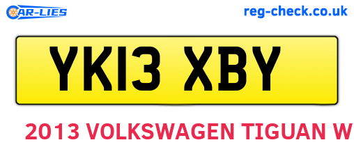 YK13XBY are the vehicle registration plates.