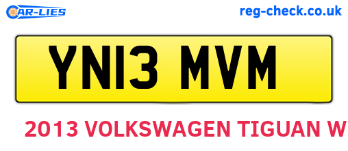 YN13MVM are the vehicle registration plates.
