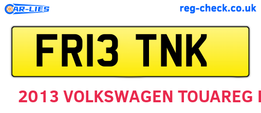 FR13TNK are the vehicle registration plates.