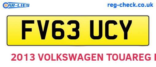 FV63UCY are the vehicle registration plates.