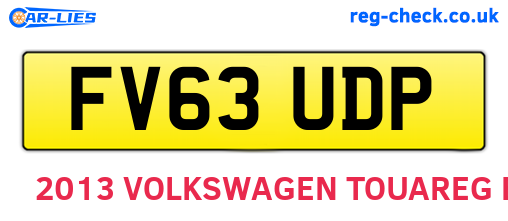 FV63UDP are the vehicle registration plates.
