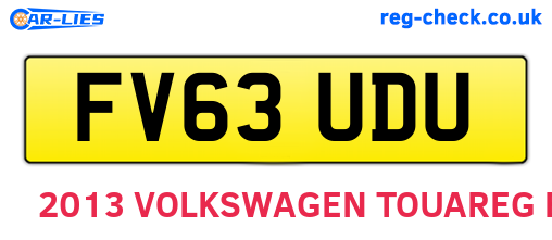 FV63UDU are the vehicle registration plates.