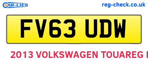 FV63UDW are the vehicle registration plates.