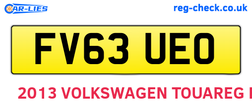 FV63UEO are the vehicle registration plates.