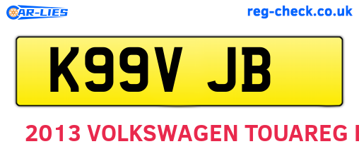 K99VJB are the vehicle registration plates.