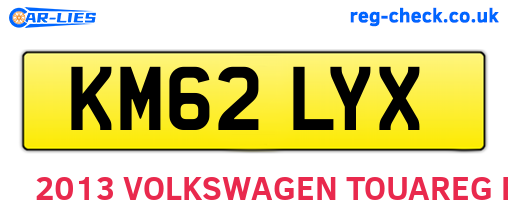 KM62LYX are the vehicle registration plates.