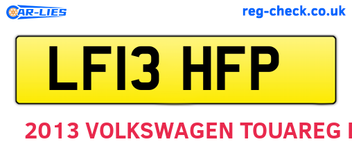 LF13HFP are the vehicle registration plates.