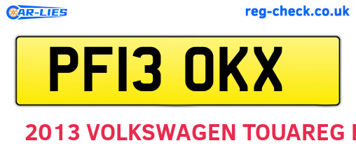 PF13OKX are the vehicle registration plates.