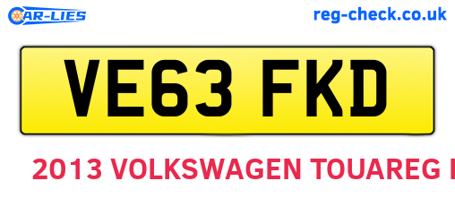 VE63FKD are the vehicle registration plates.