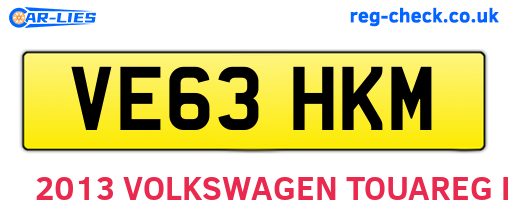 VE63HKM are the vehicle registration plates.