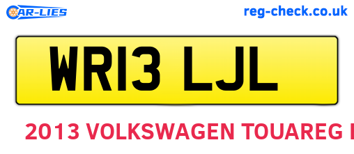 WR13LJL are the vehicle registration plates.