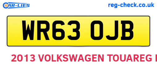 WR63OJB are the vehicle registration plates.