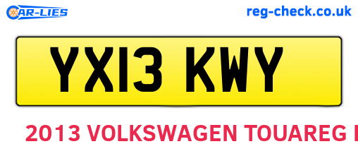 YX13KWY are the vehicle registration plates.