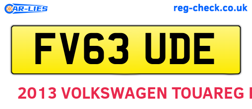 FV63UDE are the vehicle registration plates.