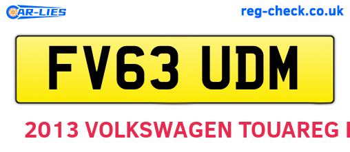 FV63UDM are the vehicle registration plates.