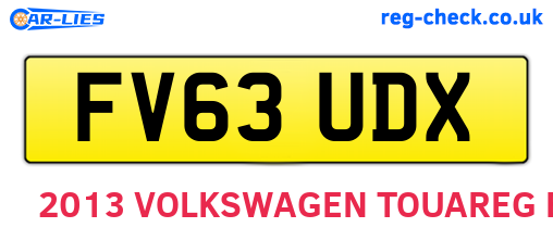 FV63UDX are the vehicle registration plates.