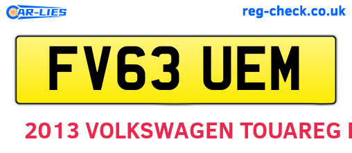 FV63UEM are the vehicle registration plates.