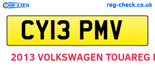 CY13PMV are the vehicle registration plates.