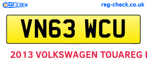 VN63WCU are the vehicle registration plates.
