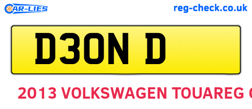 D3OND are the vehicle registration plates.