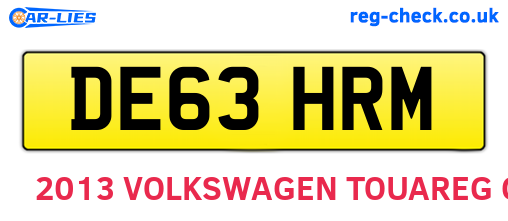 DE63HRM are the vehicle registration plates.