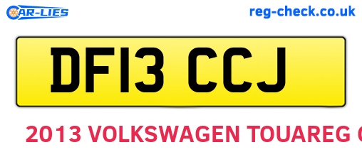 DF13CCJ are the vehicle registration plates.