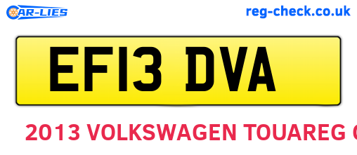 EF13DVA are the vehicle registration plates.