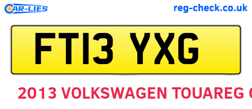 FT13YXG are the vehicle registration plates.