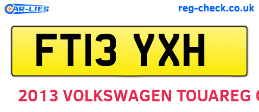 FT13YXH are the vehicle registration plates.