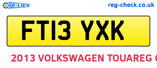 FT13YXK are the vehicle registration plates.
