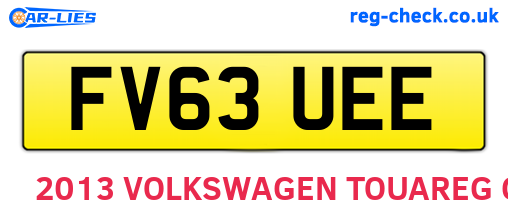 FV63UEE are the vehicle registration plates.