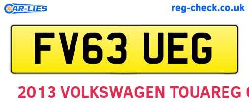 FV63UEG are the vehicle registration plates.