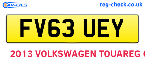 FV63UEY are the vehicle registration plates.