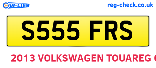 S555FRS are the vehicle registration plates.