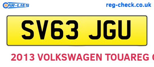 SV63JGU are the vehicle registration plates.