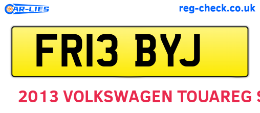 FR13BYJ are the vehicle registration plates.