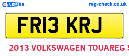 FR13KRJ are the vehicle registration plates.