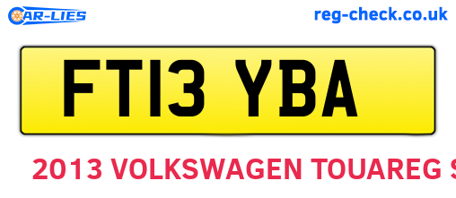 FT13YBA are the vehicle registration plates.