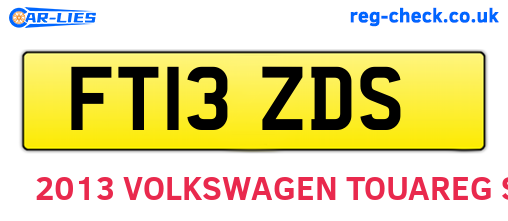 FT13ZDS are the vehicle registration plates.