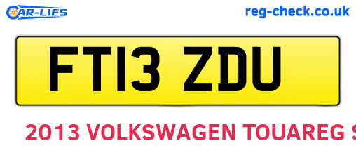 FT13ZDU are the vehicle registration plates.