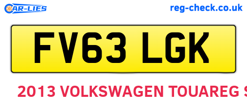 FV63LGK are the vehicle registration plates.