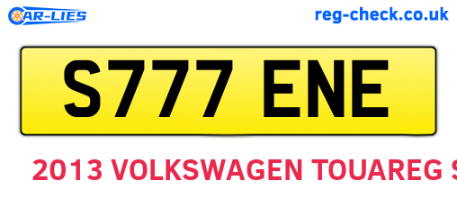 S777ENE are the vehicle registration plates.