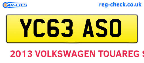 YC63ASO are the vehicle registration plates.