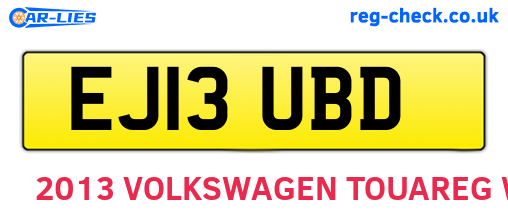 EJ13UBD are the vehicle registration plates.