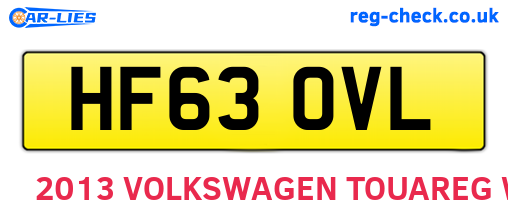 HF63OVL are the vehicle registration plates.