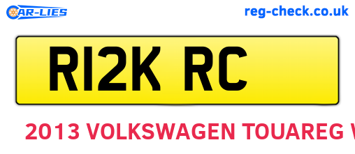 R12KRC are the vehicle registration plates.