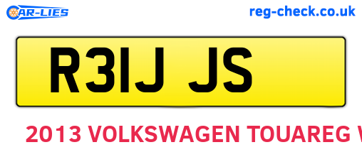 R31JJS are the vehicle registration plates.